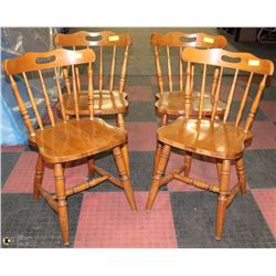 SET OF 4 SOLID WOOD KITCHEN CHAIRS