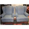 Image 1 : PAIR VINTAGE BLUE  ARM CHAIRS