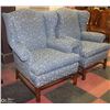 Image 2 : PAIR VINTAGE BLUE  ARM CHAIRS