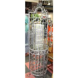 METAL AND GLASS WINE RACK/BAR