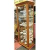 Image 1 : TALL GLASS AND WOOD DISPLAY CABINET WITH KEY