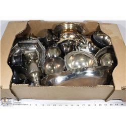 ESTATE BOX OF SILVER PLATED SERVING DISHES
