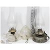 Image 1 : LOT OF 3 ESTATE ANTIQUE OIL LAMPS