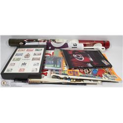 LOT OF COLLECTIBLES INCL CASED CENTENNIAL STAMP