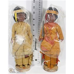 PAIR OF VINTAGE CREE DOLL FIGURINES MADEIN CANADA