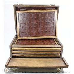 VINTAGE 1965 MILLAR COIN CHEST 4 SHELVES, HOLDS