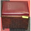 Image 1 : VINTAGE WOODEN STOOL W/ STORAGE 14” X 12.5” X 10”