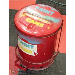 VINTAGE METAL PAINT CAN STORAGE BUCKET