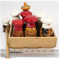 LOT OF VINTAGE SALT AND PEPPER SHAKERS AND MORE