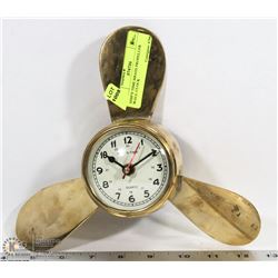 SHIP'S TIME BRASS PROPELLER WALL CLOCK