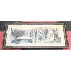 VINTAGE R. SNAPPEN WATERCOLOR FRAMED PICTURE