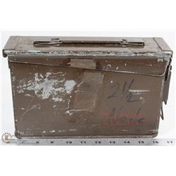 MILITARY SHELL BOX WITH MARKINGS.