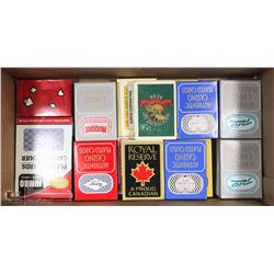 BOX OF NEW DECKS OF CARDS AS WELL AS COLLECTIBLE