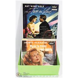 BOX OF "33" SIZE LP'S INCL NAT KING COLE AND MORE