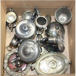 LARGE BOX OF ESTATE SILVERPLATED SERVERS