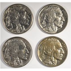 4-1935 BUFFALO NICKELS, CH BU