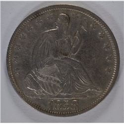 1858 SEATED HALF DOLLAR, AU