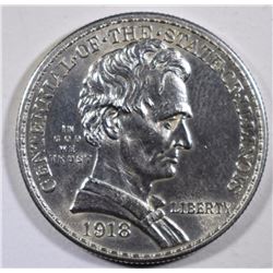 1918 LINCOLN COMMEM HALF DOLLAR, CHOICE BU