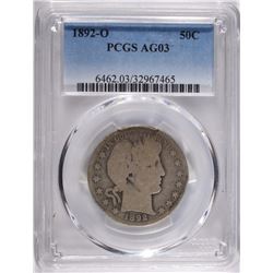 1892-O BARBER HALF DOLLAR  PCGS AG03