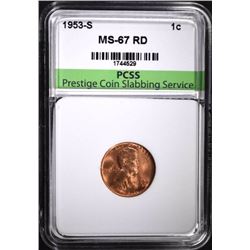 1953-S LINCOLN CENT, PCSS SUPERB GEM BU RED