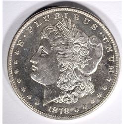 1878-S MORGAN SILVER DOLLAR, CH BU