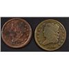 Image 1 : 1829 & 1853 HALF CENTS