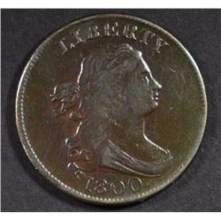1800 HALF CENT XF-AU  NICE