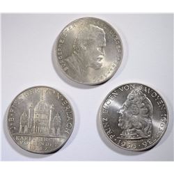 3 COIN LOT, 1935, 36 & 37 AUSTRIA 2 SCHILLING