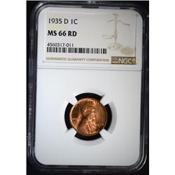 1935-D LINCOLN CENT NGC MS66 RD