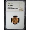 Image 1 : 1937-S LINCOLN CENT NGC MS66 RD