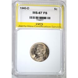 1940-D JEFFERSON NICKEL FS, LVCS SUPERB GEM BU
