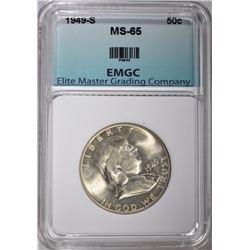 1949-S FRANKLIN HALF DOLLAR EMGC GEM BU