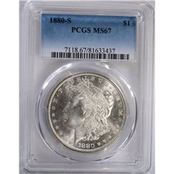 1880-S MORGAN DOLLAR, PCGS MS-67!