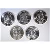 Image 2 : GEM BU ROLL 1962 FRANKLIN HALF DOLLARS