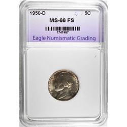 1950-D JEFFERSON NICKEL ENG SUPERB GEM BU FS