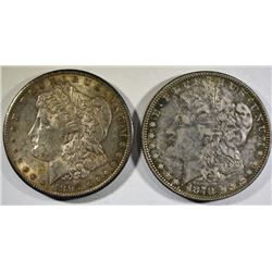 2 - SEMI KEY DATE MORGAN DOLLARS; 1879-O AU &