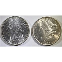 2 - CHOICE BU+ MORGAN DOLLARS; 1883-O & 1885-O