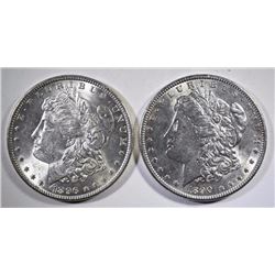 2 - CHOICE BU MORGAN DOLLARS; 1896 & 1890