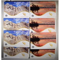 (4) 2013 & (4) 2014 U.S. Mint America the Beautifu