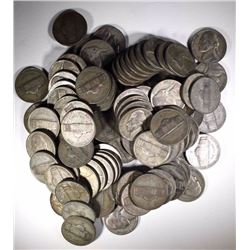 100 SILVER JEFFERSON WAR NICKELS MIXED DATE CIRC