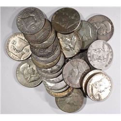 $15.00 FACE VALUE 90% SILVER FRANKLIN HALVES