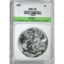 1987 AMERICAN SILVER EAGLE, PCSS PERFECT GEM BU