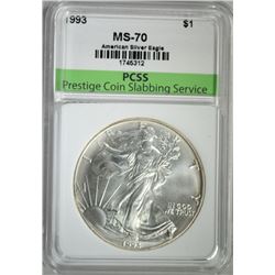 1993 AMERICAN SILVER EAGLE, PCSS PERFECT GEM PROOF