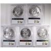 Image 2 : 5-2012 AMERICAN SIVER EAGLES, PCGS MS-69