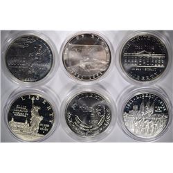 6-Commemorative Silver Dollars