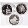 Image 1 : 3- SILVER COMMEM. DOLLARS IN ORIGINAL CAPS