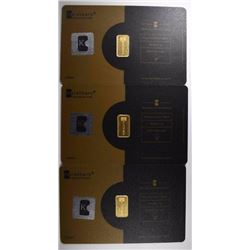 3-KARATBARS 1 GRAM 999.9 GOLD BARS