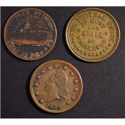 (3) CIVIL WAR TOKENS