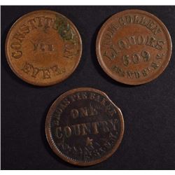(3) 1863 CIVIL WAR TOKENS FROM N.Y.