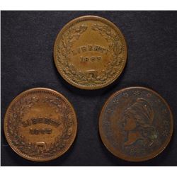 3-PATRIOTIC CIVIL WAR TOKENS